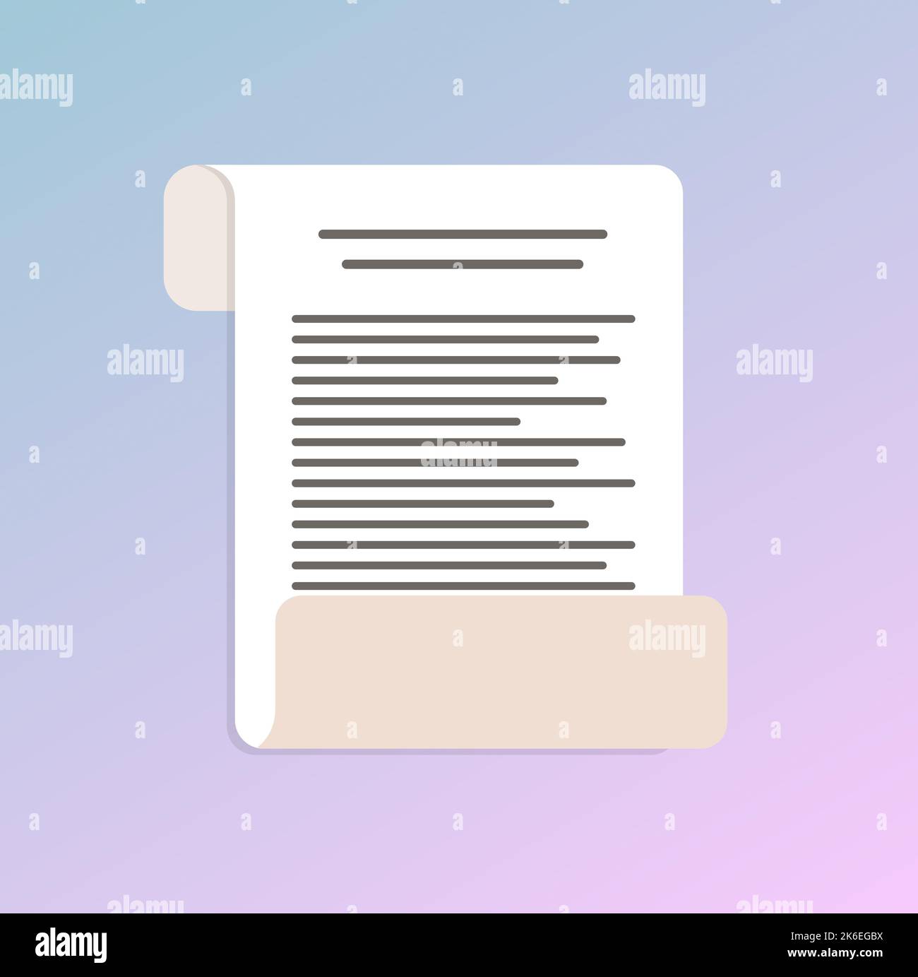 Decree, Novel, Scenario, Screenplay Flat Color Icon. Vector Stock Vector
