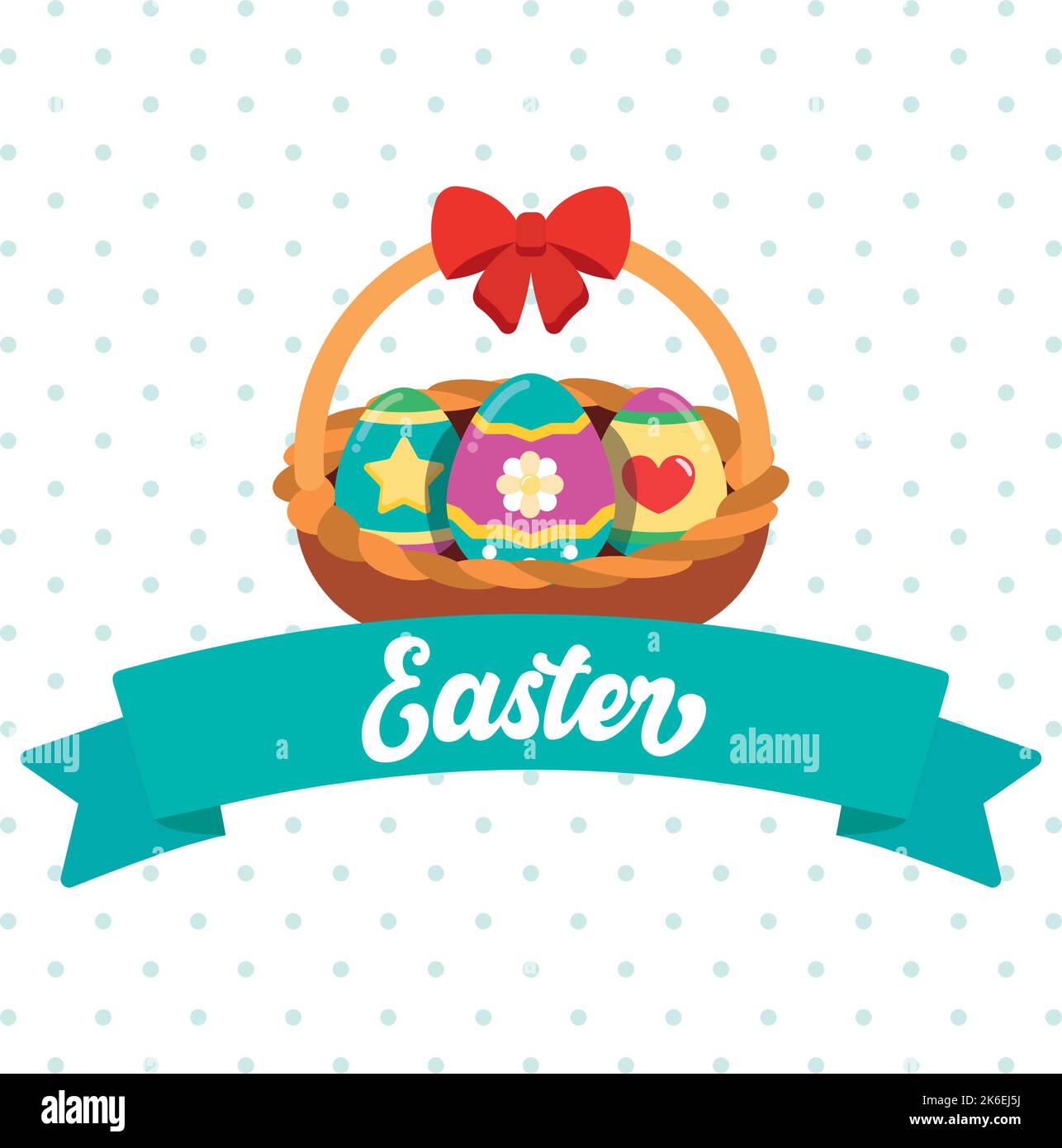 Pastry colored happy easter poster Vector Stock Vector
