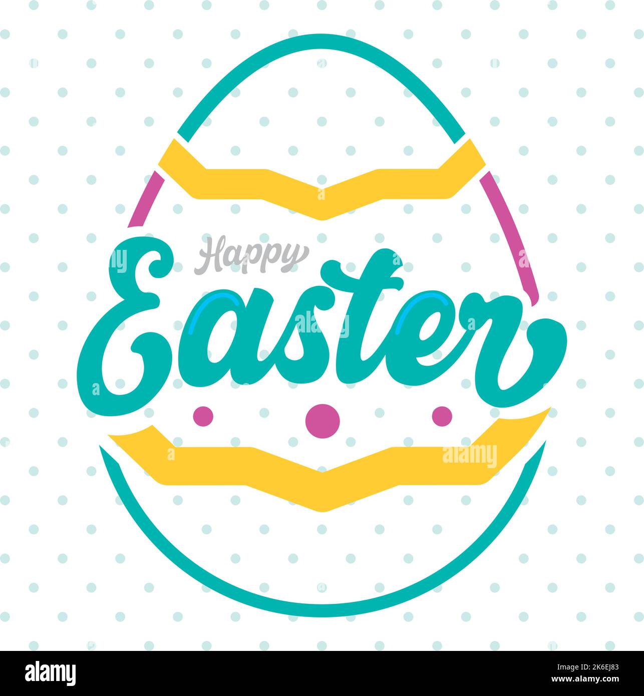 Pastry colored happy easter poster Vector Stock Vector