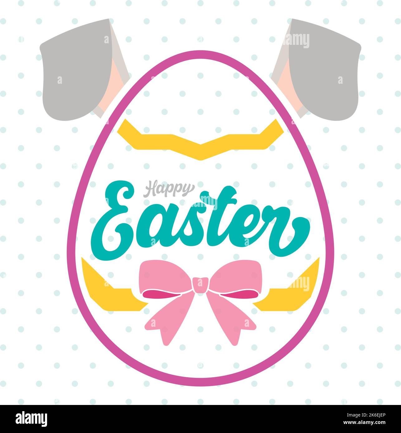 Pastry colored happy easter poster Vector Stock Vector