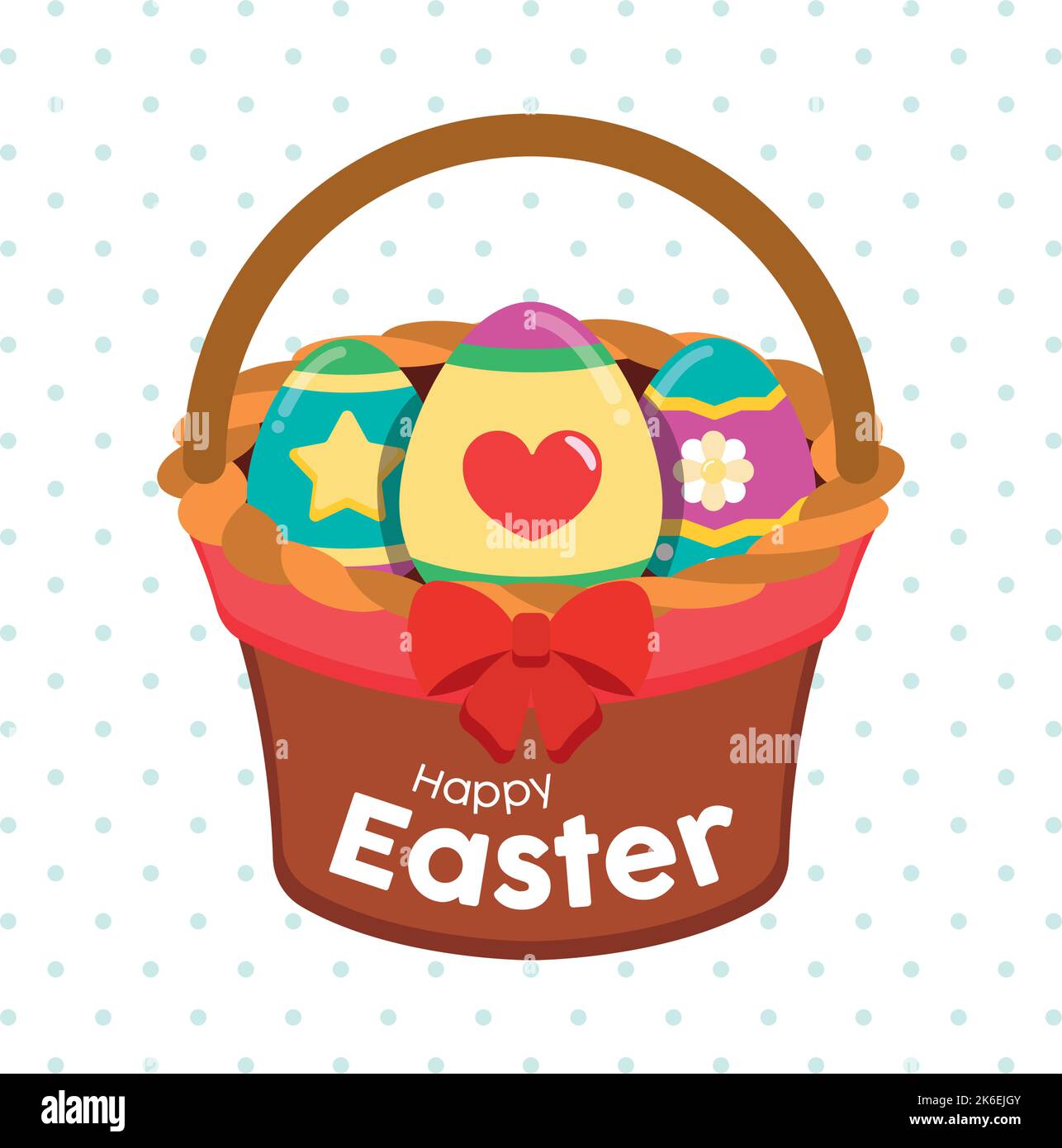 Pastry colored happy easter poster Vector Stock Vector