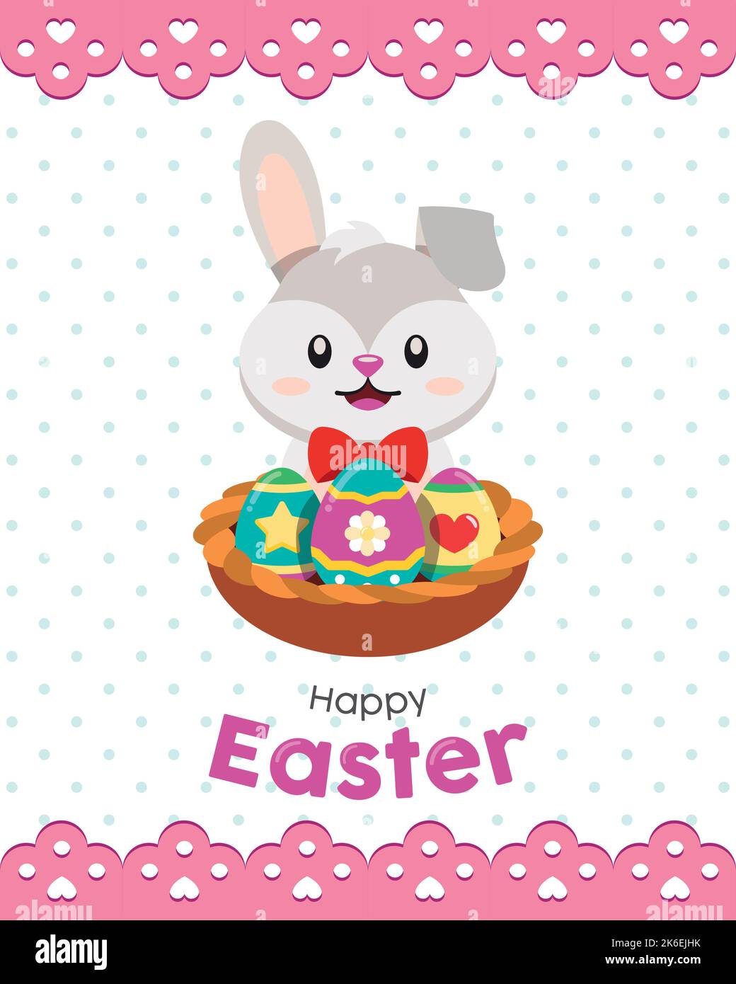 Pastry colored happy easter poster Vector Stock Vector