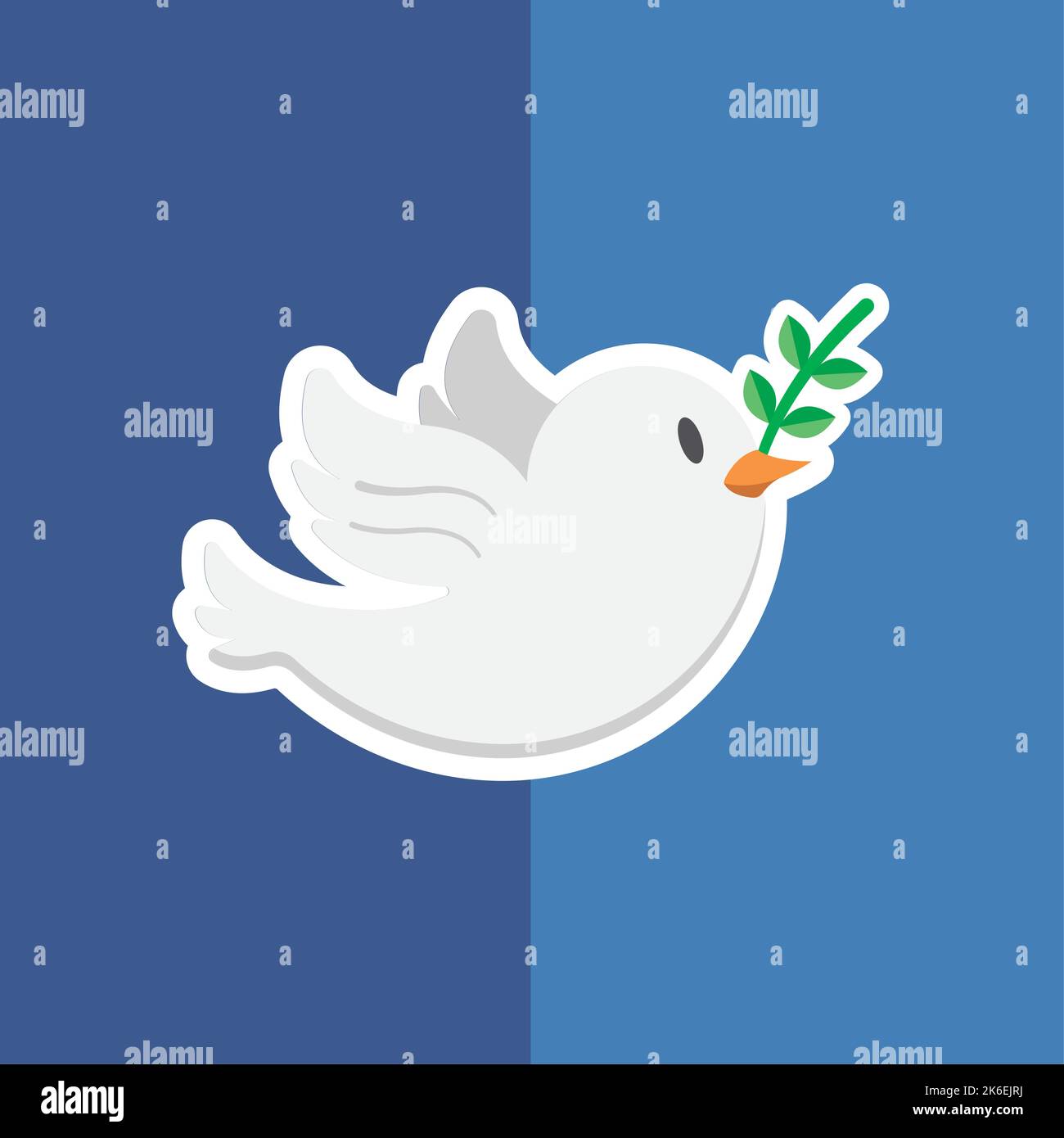 Isolated peace dove pigeon holding laurel wreath poster Vector Stock Vector
