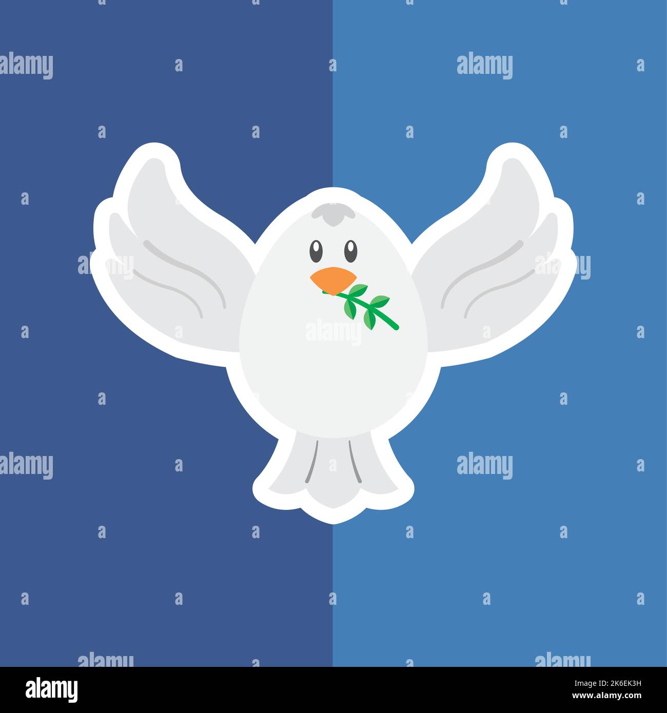 Isolated peace dove pigeon holding laurel wreath poster Vector Stock Vector