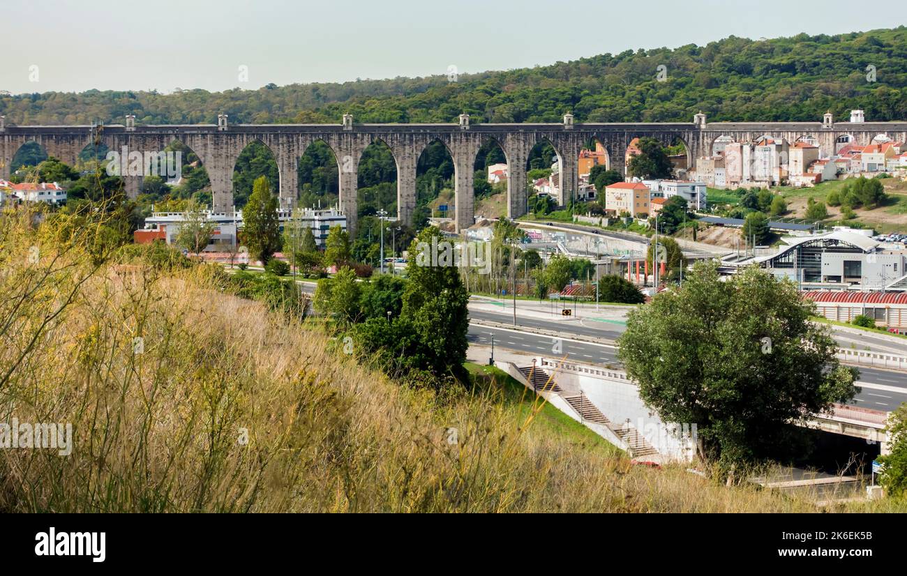 Águas Livres Aqueduct Lisbon, Portugal Stock Photo