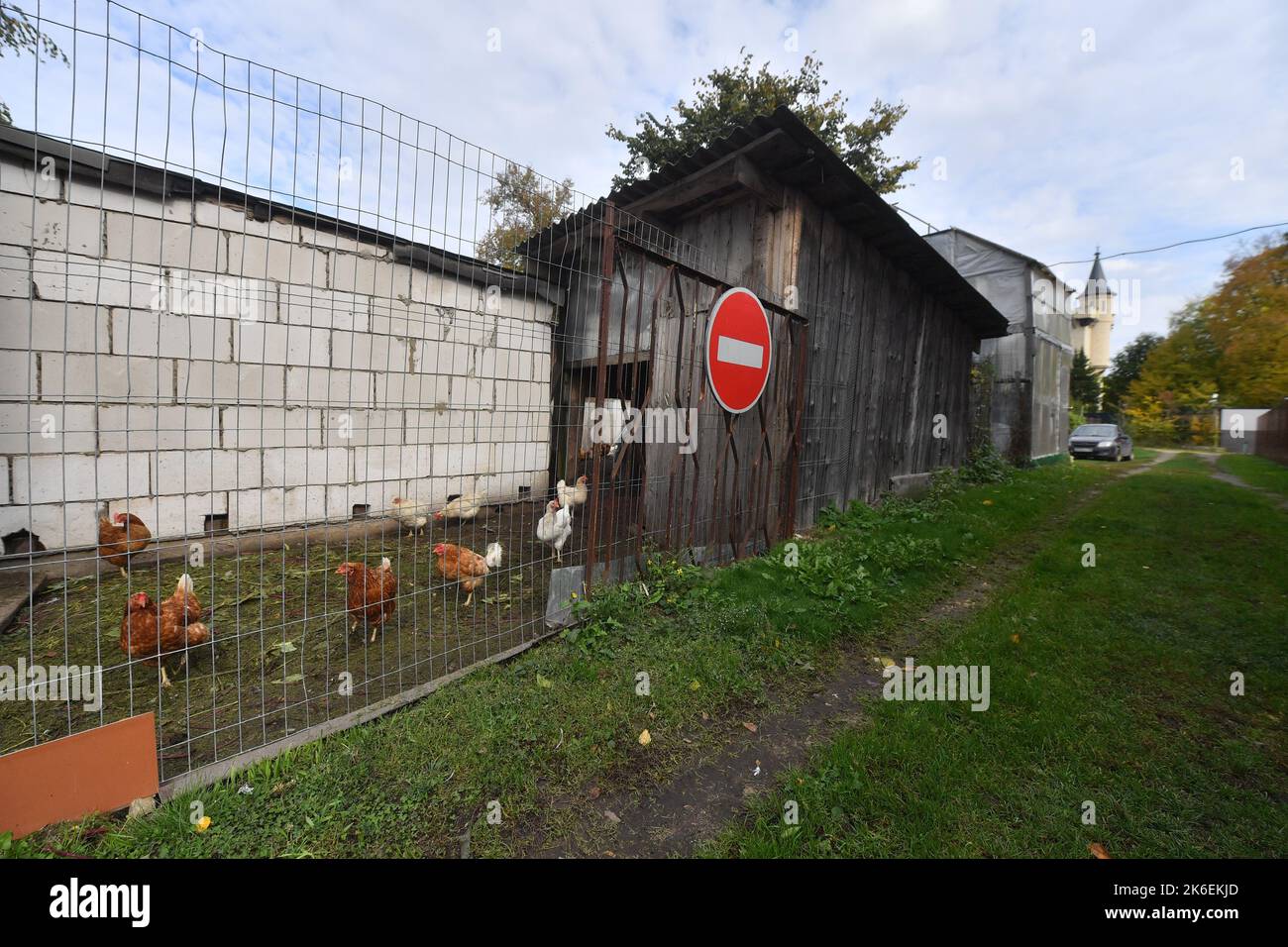 Moscow region. Dirt. Economic buildings near the lock of artists Maxim