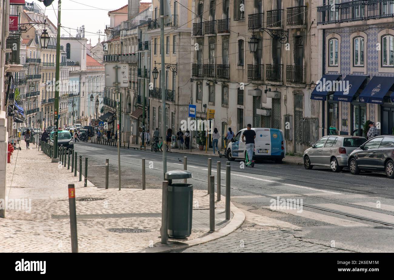 Street scene Bario Alto, Lisbon, Portugal Stock Photo