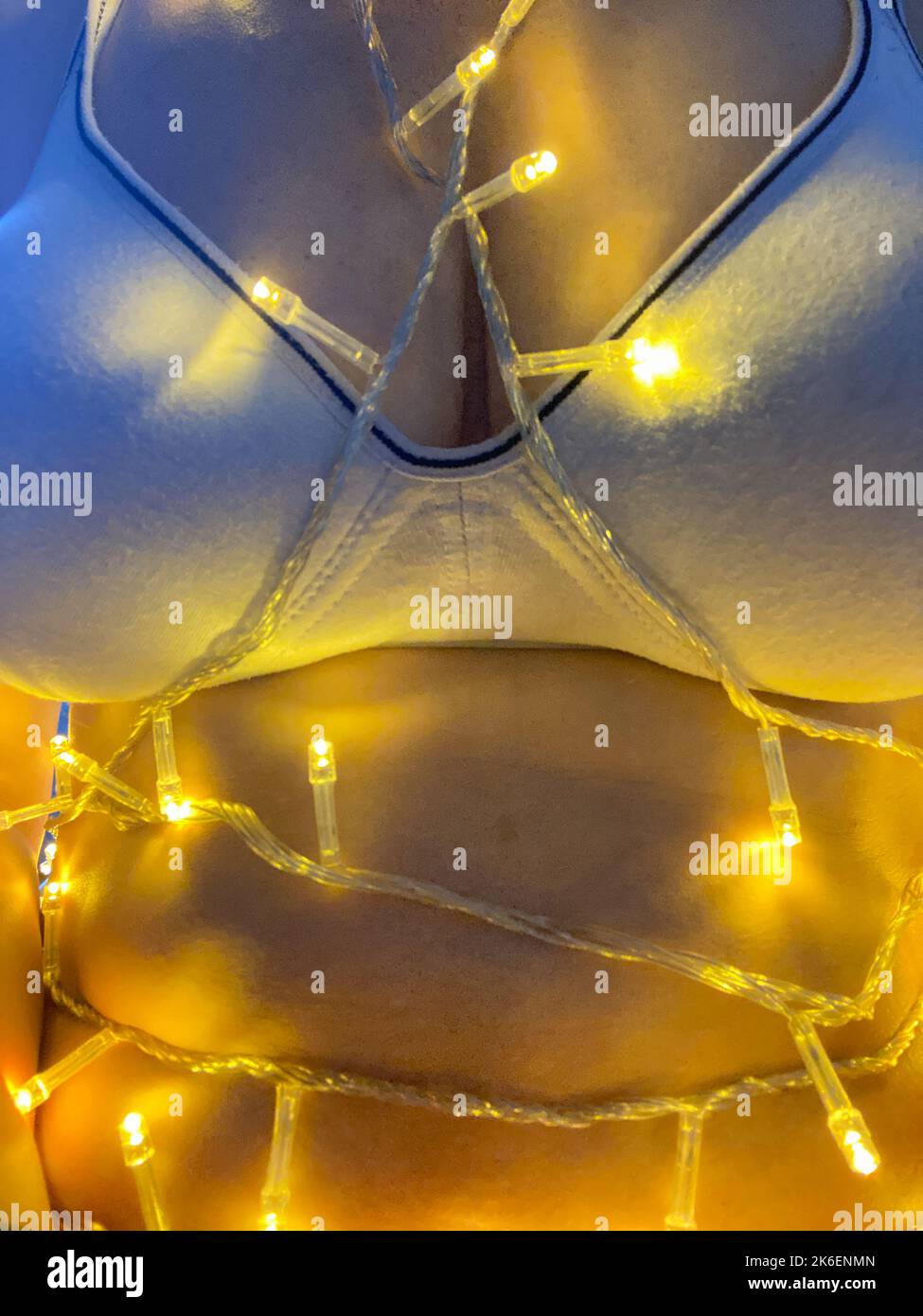 Party holiday christmas decoration lights. Stock Photo