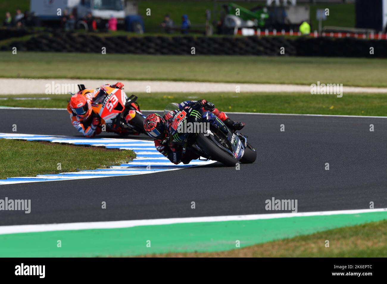 Melbourne, Australia. 14 October 2022. Fabio Quartararo could only