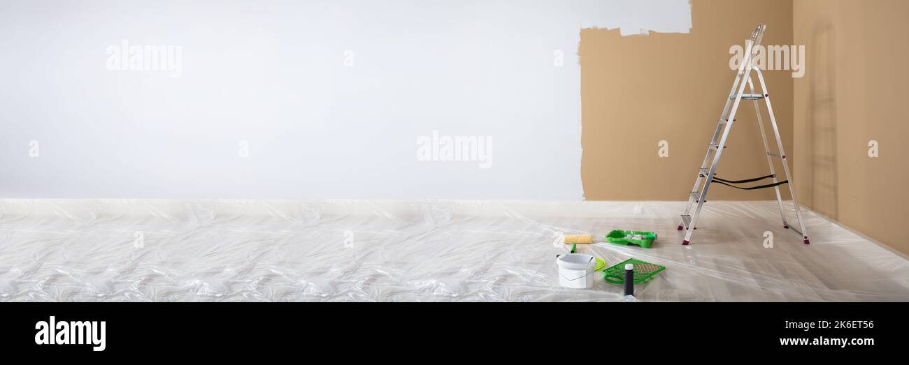 House Interior Wall Paint Wall. Home Painting Service Stock Photo Alamy