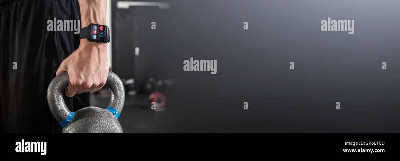 Smart Watch Heart Monitor In Fitness Gym Stock Photo Alamy