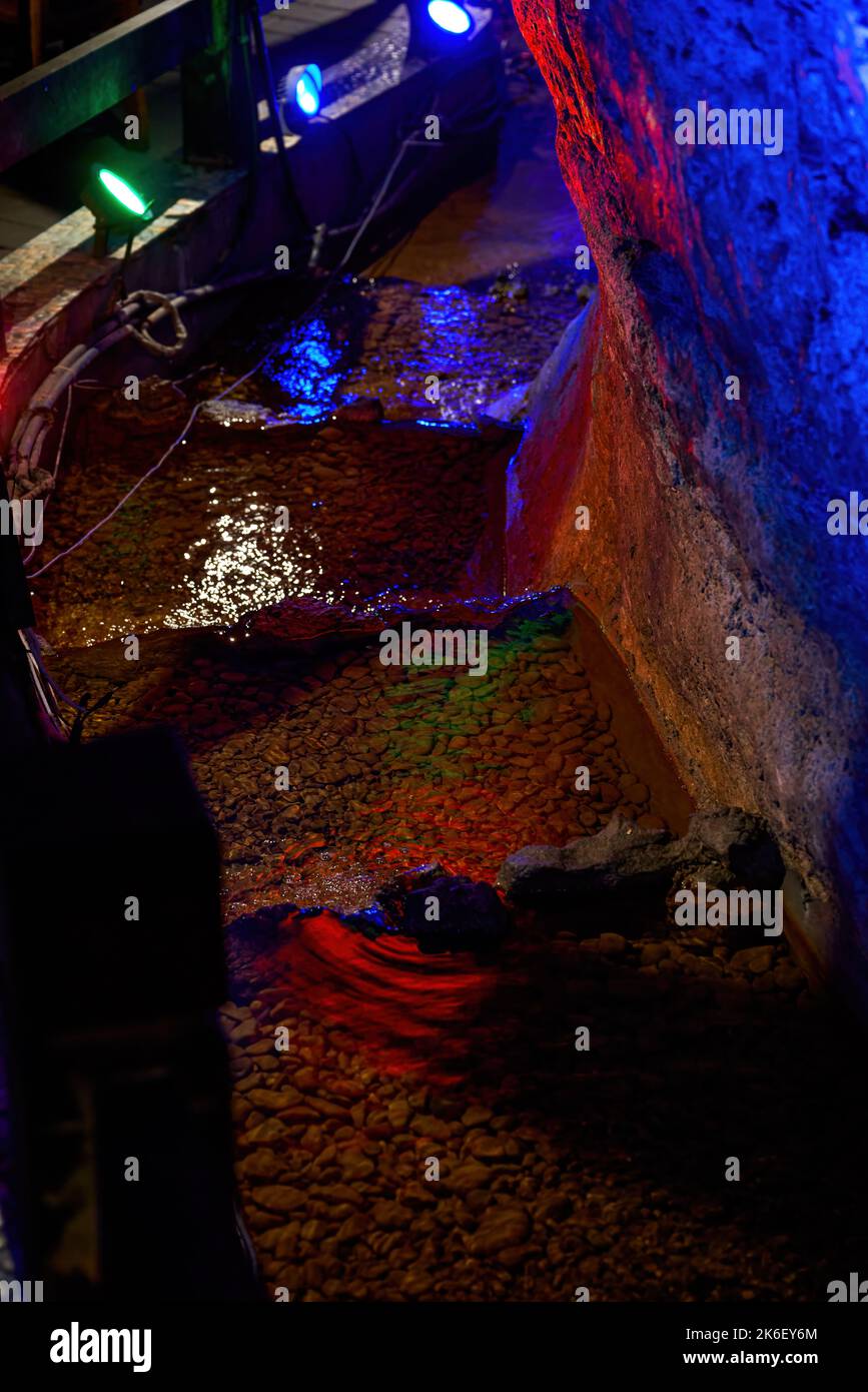 Stalactites and underground waterways formed by natural caves Stock Photo Alamy