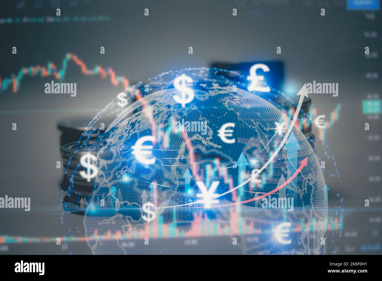 Finance trade price financial transfer technology, person economy investment payment foreign market access analysis. Stock Photo