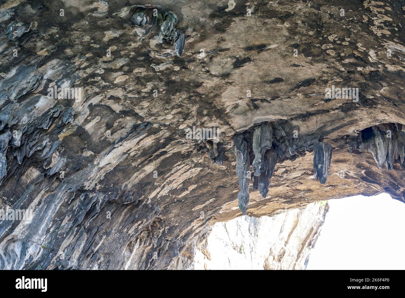 Close-up of natural cave in Chuanshan Scenic Spot in Guilin, Guangxi, China Stock Photo