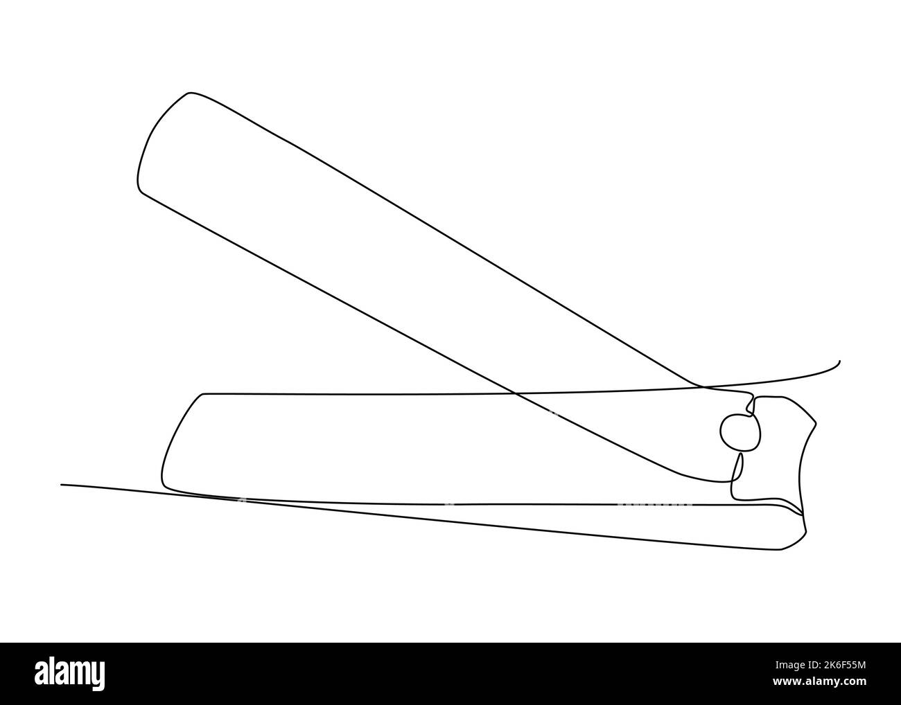 One continuous line drawing of nail clipper. Thin Line Illustration
