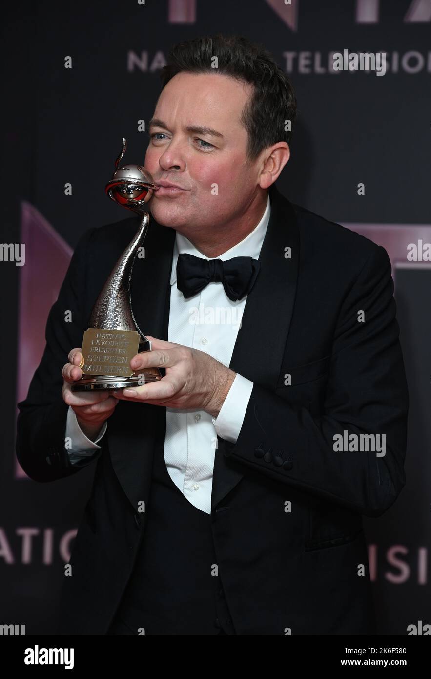 October 13th, 2022. London, UK. Stephen Mulhern in the press room after