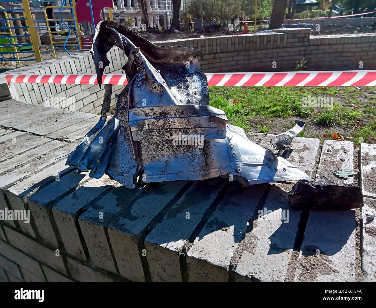 Kyiv, Ukraine. October 10, 2022, Destroyed street area in Kyiv, Ukraine ...