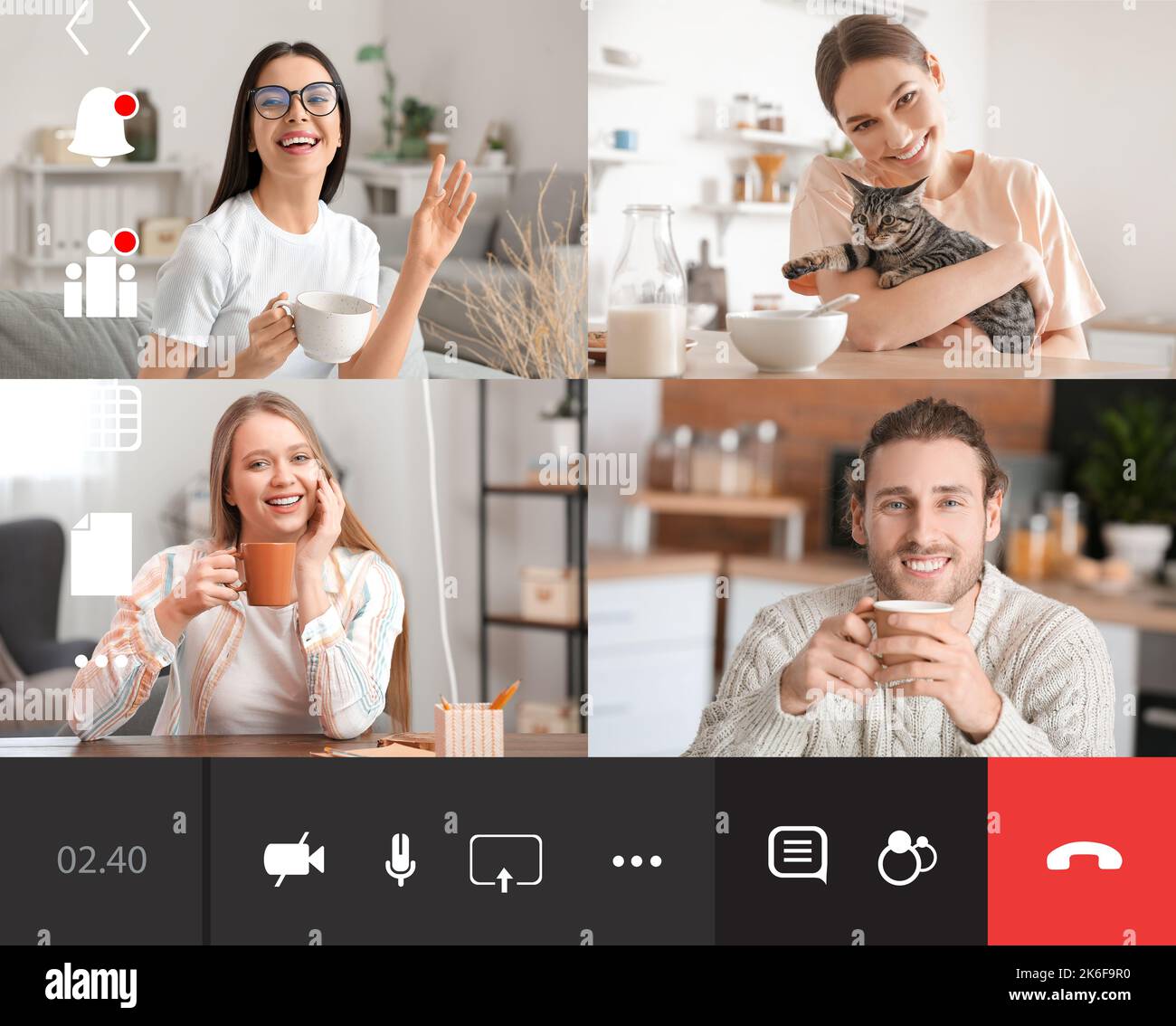 Group young friends video call hi-res stock photography and images - Alamy