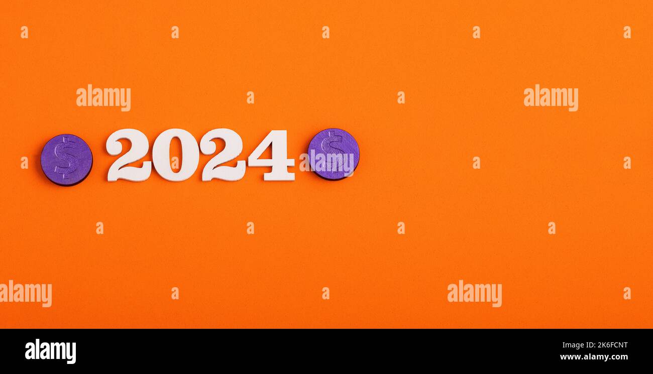 Saving and investment concept - Year 2024 with coins Stock Photo - Alamy