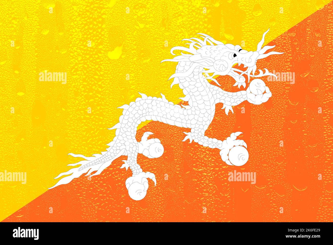Cờ Bhutan - Biểu tượng của sự thịnh vượng và hạnh phúc của đất nước Bhutan, với hình ảnh con rồng được lồng ghép một cách tinh tế. Thật tuyệt vời khi được chiêm ngưỡng những nét đẹp tinh tế này qua hình ảnh cờ Bhutan.