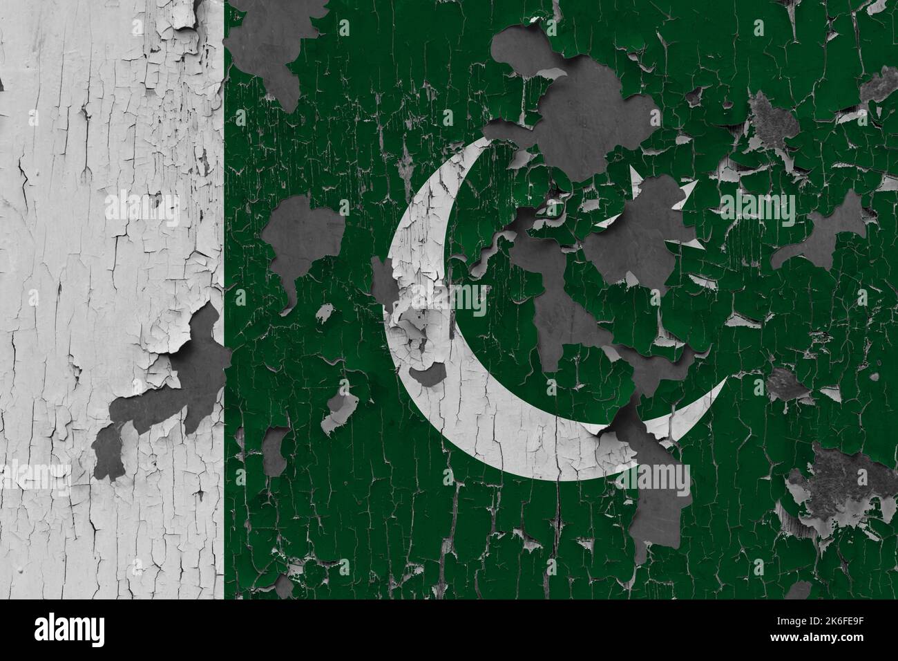 3D Flag of Pakistan on an old stone wall background Stock Photo - Alamy