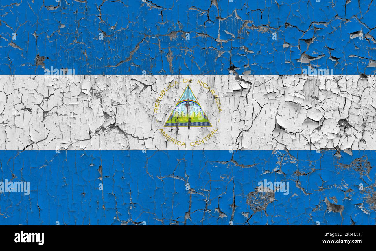 3D Flag of Nicaragua on an old stone wall background Stock Photo - Alamy