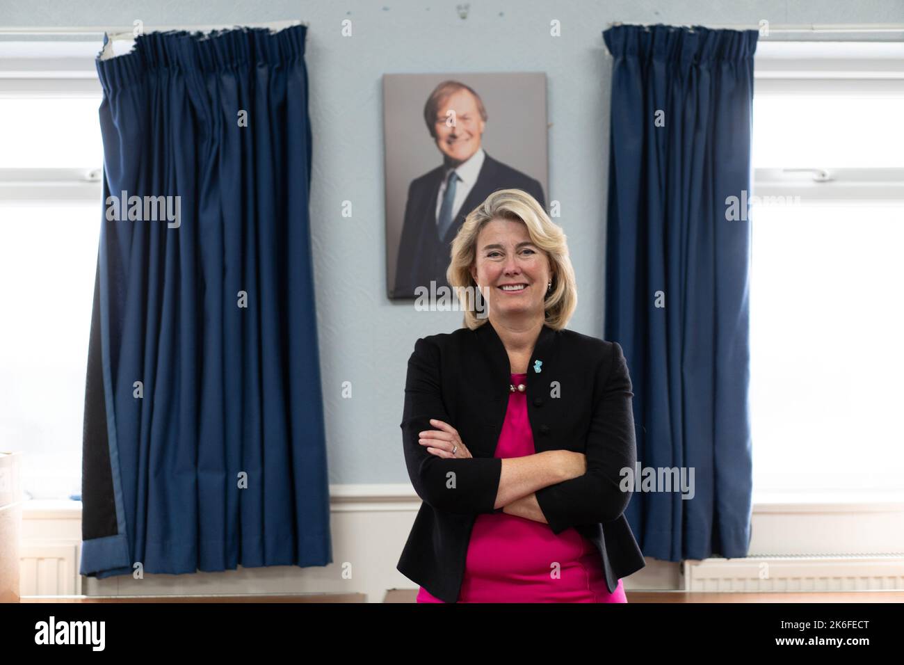Southend West MP, Anna Firth being interviewed by PA Media at the