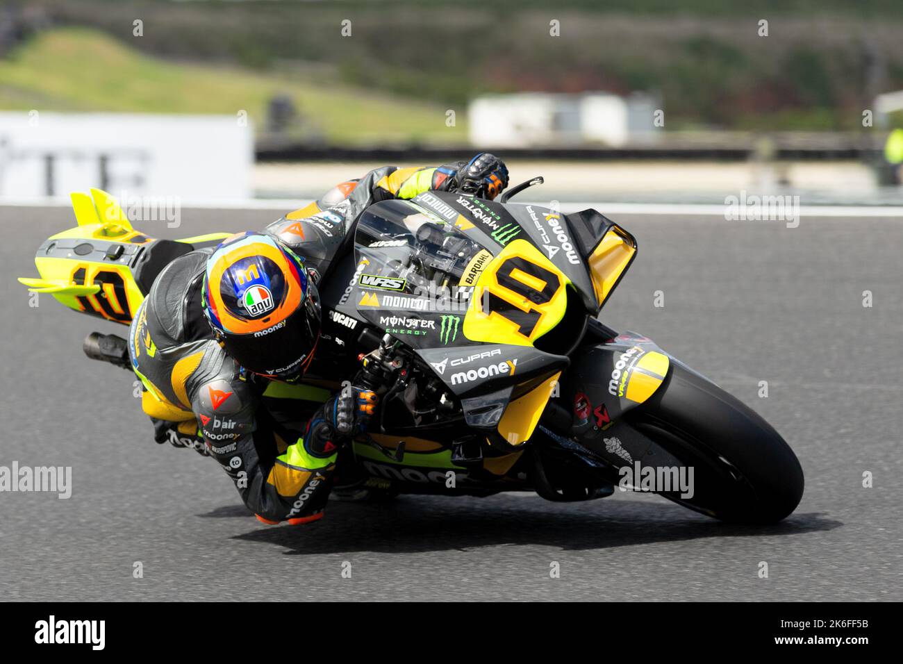 Phillip Island, Australia, 14 October, 2022. Luca Marini of Italy on the Vr46 Racing Team Ducati during MotoGP Free Practice at the 2022 Australian MotoGP at The Phillip Island Circuit on October 14, 2022 in Phillip Island, Australia. Credit: Dave Hewison/Speed Media/Alamy Live News Stock Photo