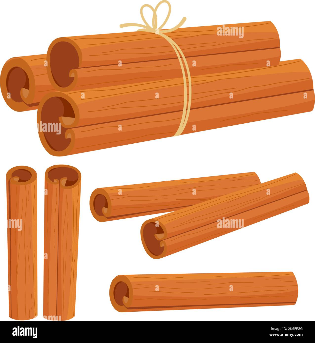 Cinnamon sticks on white background. Vector illustration Stock Vector ...