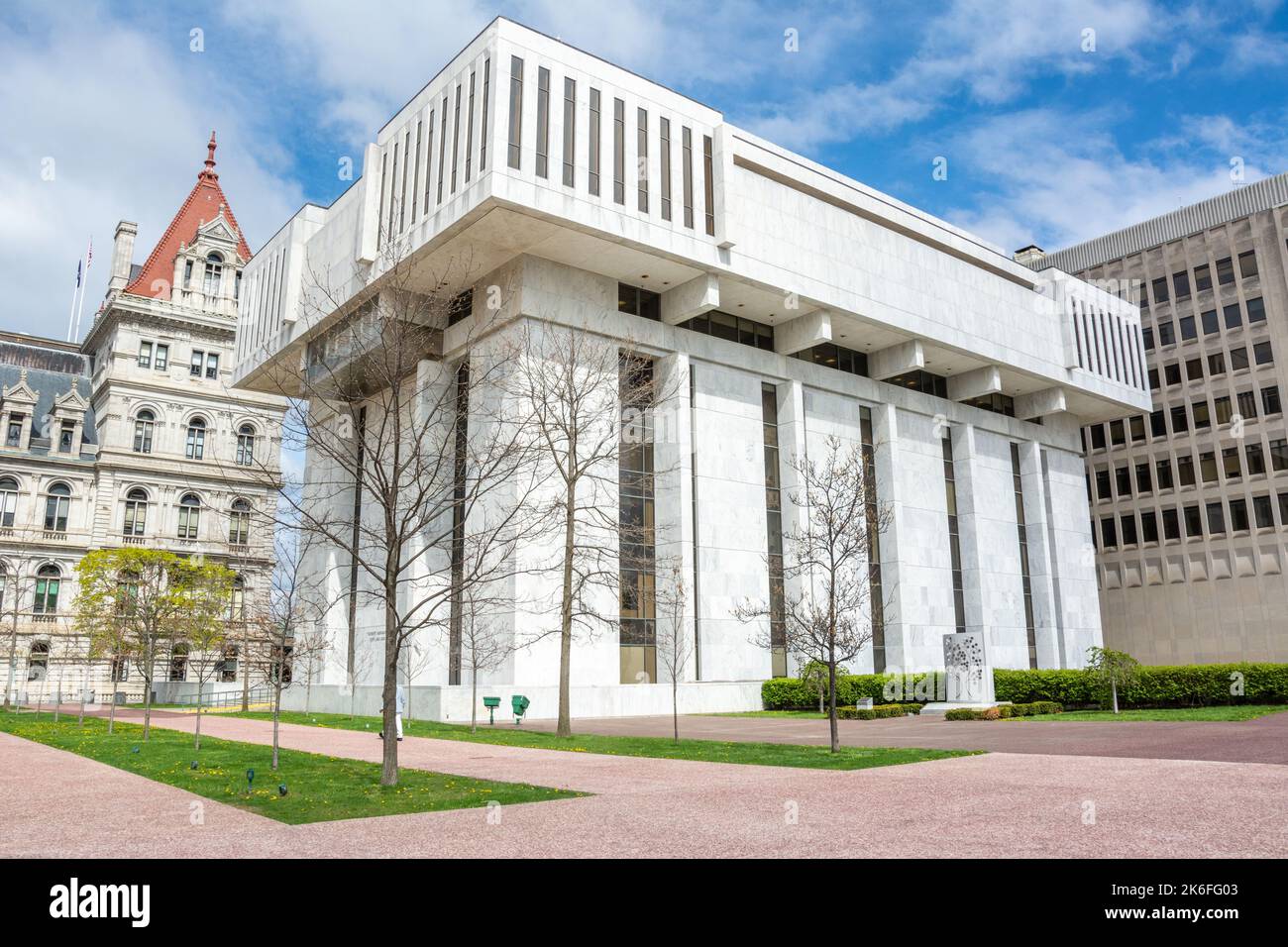 Albany, New York, United States of America – April 26, 2017. Robert Abrams Building for Law and Justice (Justice Building) at the Empire State Plaza c Stock Photo
