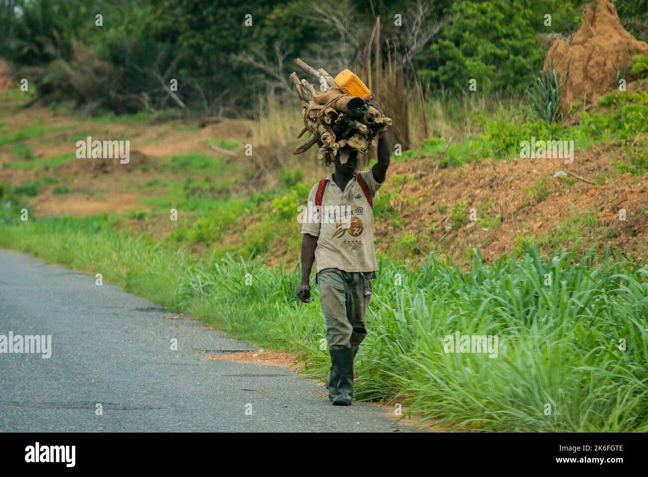 Accra, Ghana April 06, 2022 Local African People doing daily job in