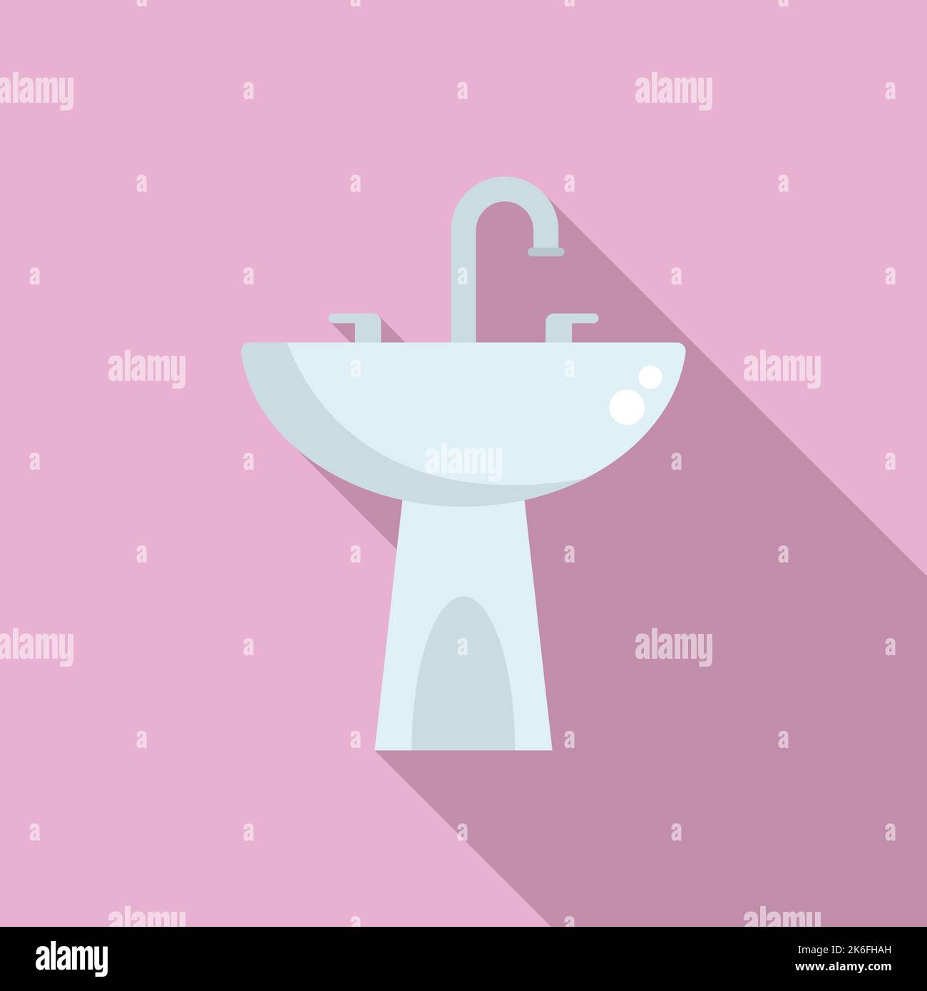 Faucet basin icon flat vector. Water pipeline. Sewer construction Stock ...