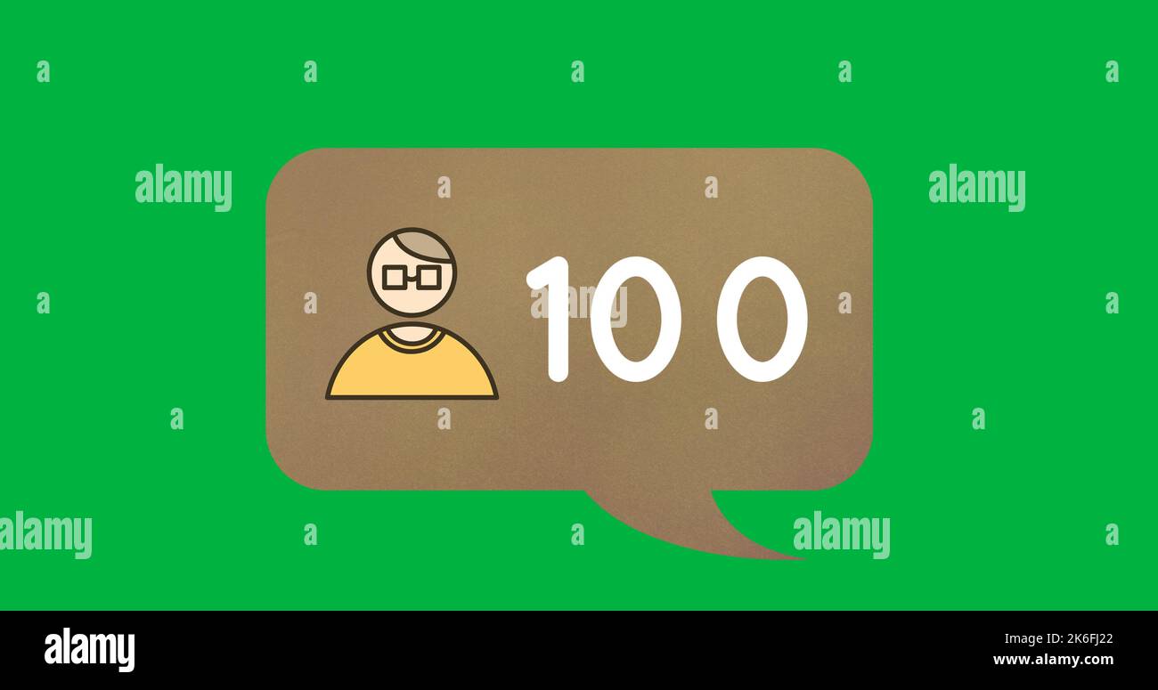 900 Users Image of 100 users over green background. Social media, communication ...
