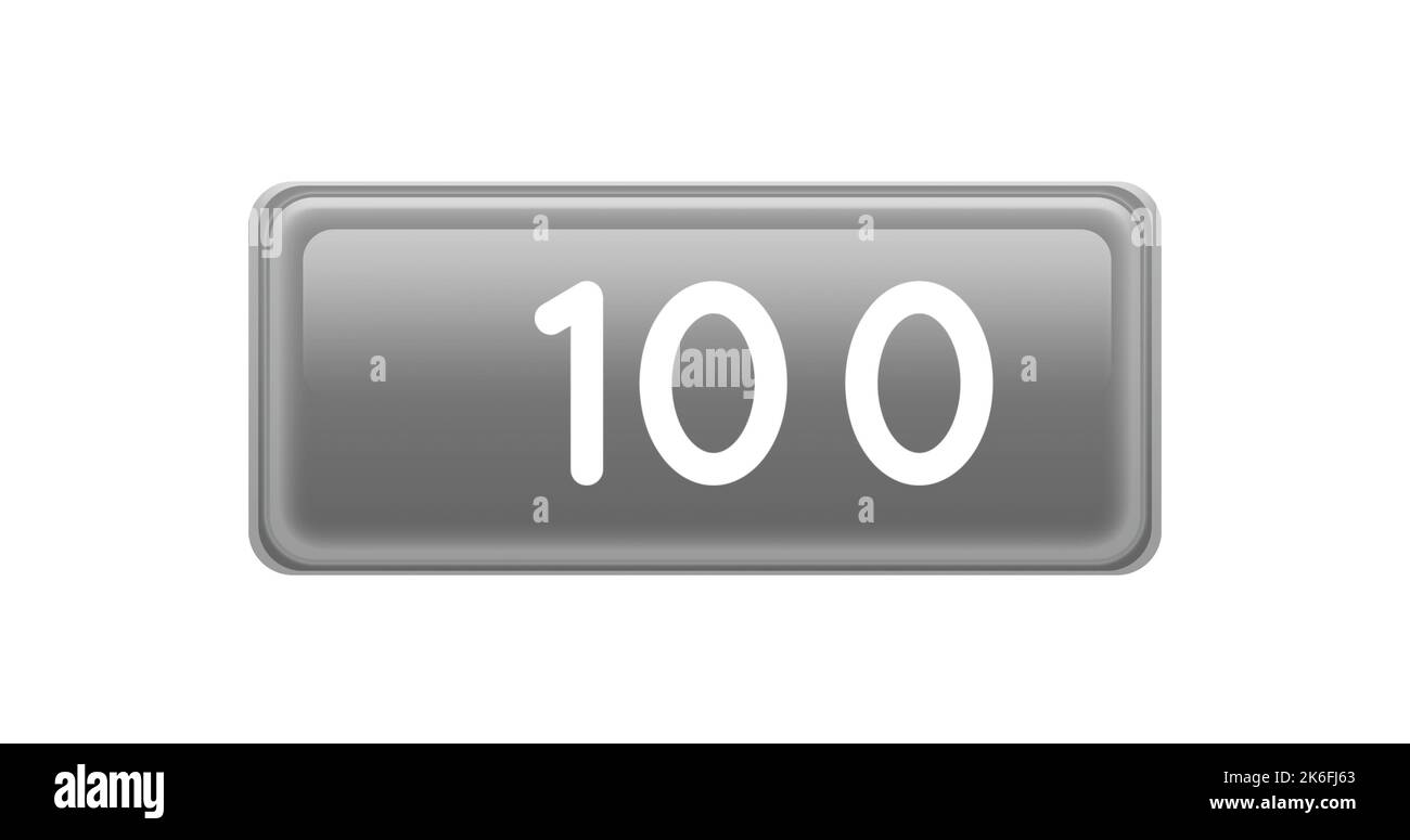 Image of 100 notifications on white background. Social media ...