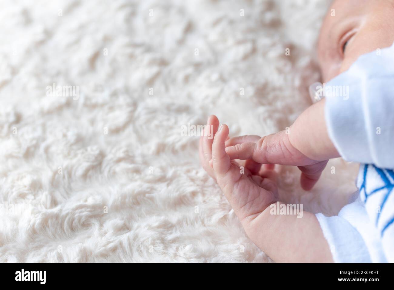 New Born Baby hands on white Blanket In Hospital Stock Photo Alamy