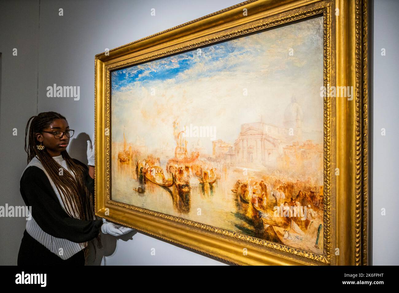 London, UK. 13th Oct, 2022. Joseph Mallord William Turner, Depositing of John Bellini's Three Pictures in La Chiesa Redentore, Venice, Estimate on request: in excess of $30,000,000 - Works from the estate of the philanthropist and co-founder of Microsoft, Paul G. Allen at Christies London. A free public exhibition runs from 14-17 October. All of the proceeds from the sale (New York - 9 & 10 November), will benefit philanthropic causes Credit: Guy Bell/Alamy Live News Stock Photo