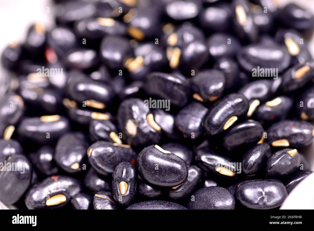 Chinese black soybeans in a closeup Stock Photo