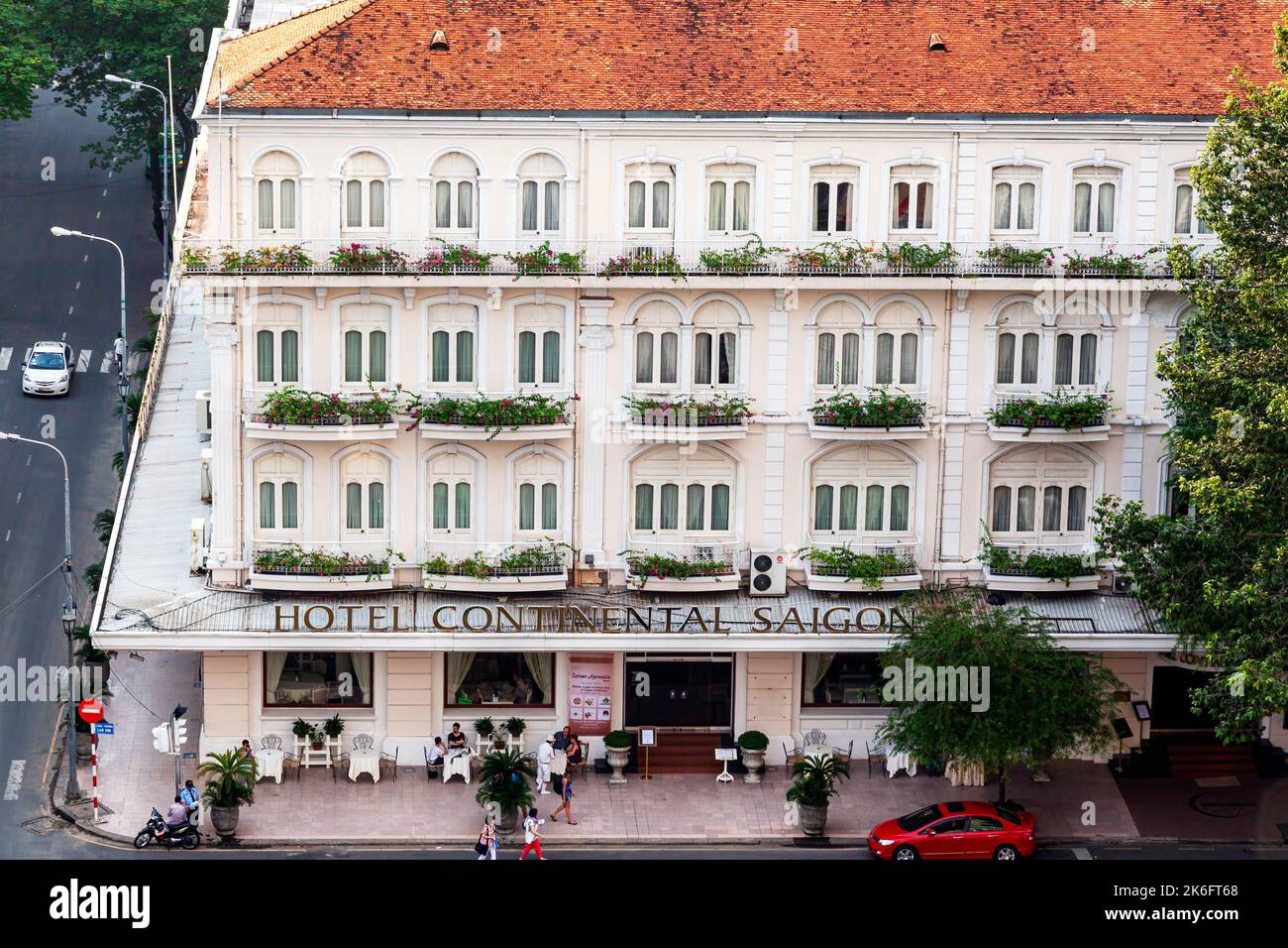 Aeriel view of historic colonial era Continental Hotel, Ho Chi Minh City, Vietnam Stock Photo Aeriel view of historic colonial era Continental Hotel, Ho Chi Minh City, Vietnam Stock Photo