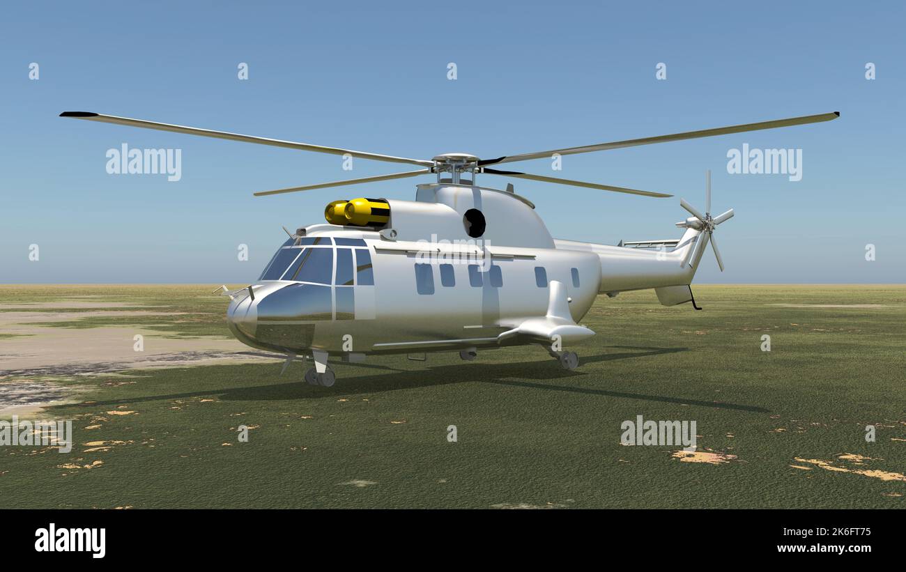 Helicopter on an airfield Stock Photo - Alamy
