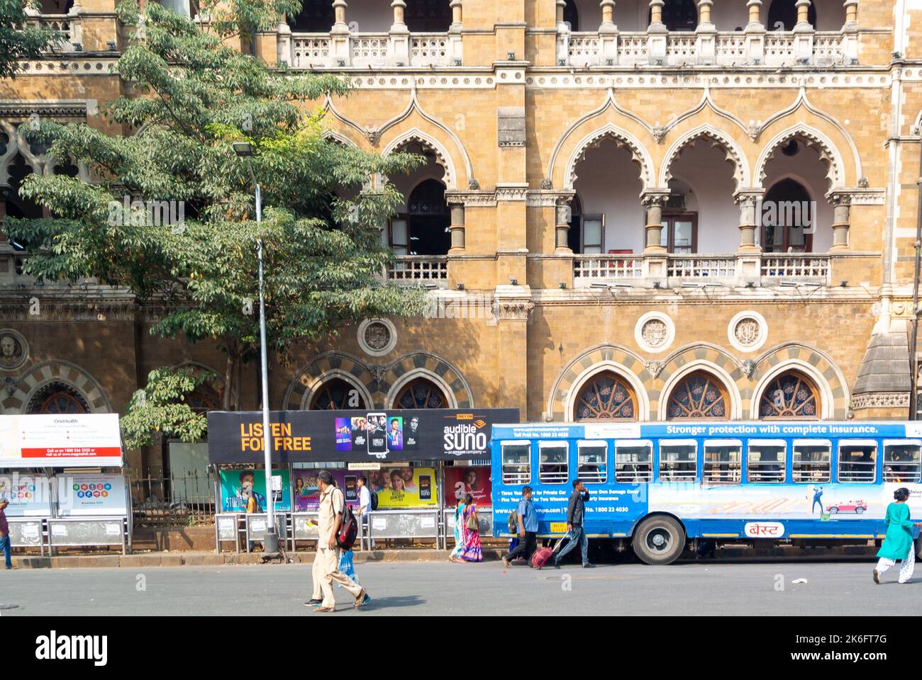 Mumbai, Maharashtra, South India, 31th of December 2019: Public buses in the street Stock Photo