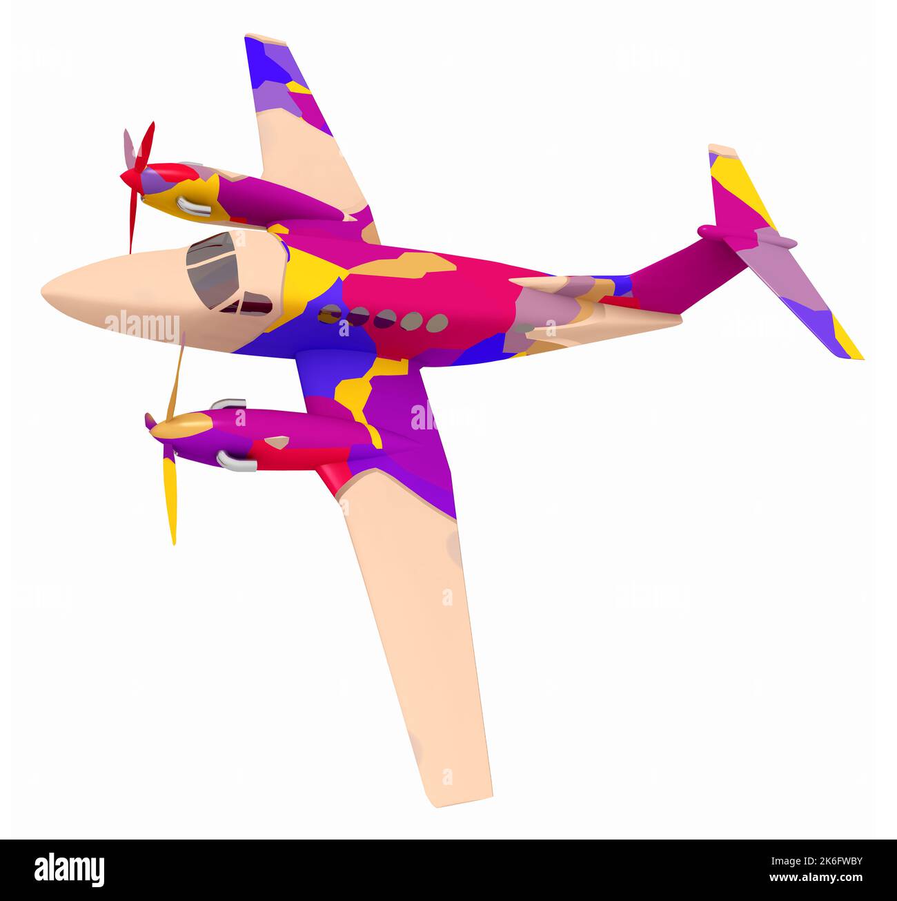 Twin engine commercial aircraft isolated on white background Stock