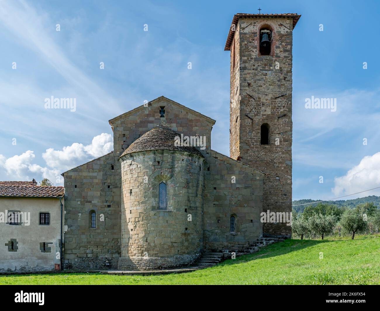 The apse of the Parish church of San Romolo a Gaville, Figline and Incisa Valdarno, Florence, Italy Stock Photo