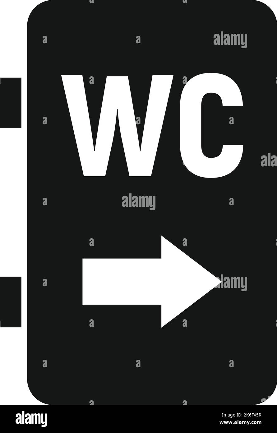 Wc direction icon simple vector. Toilet restroom. Public room Stock