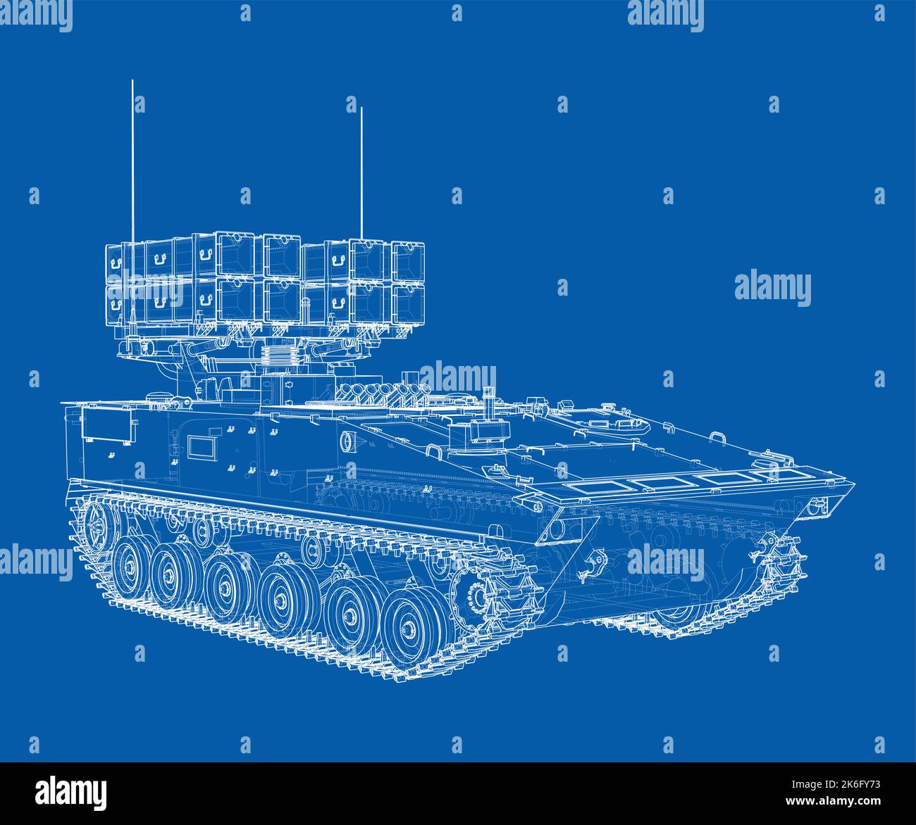 Military track missle system. Vector Stock Vector
