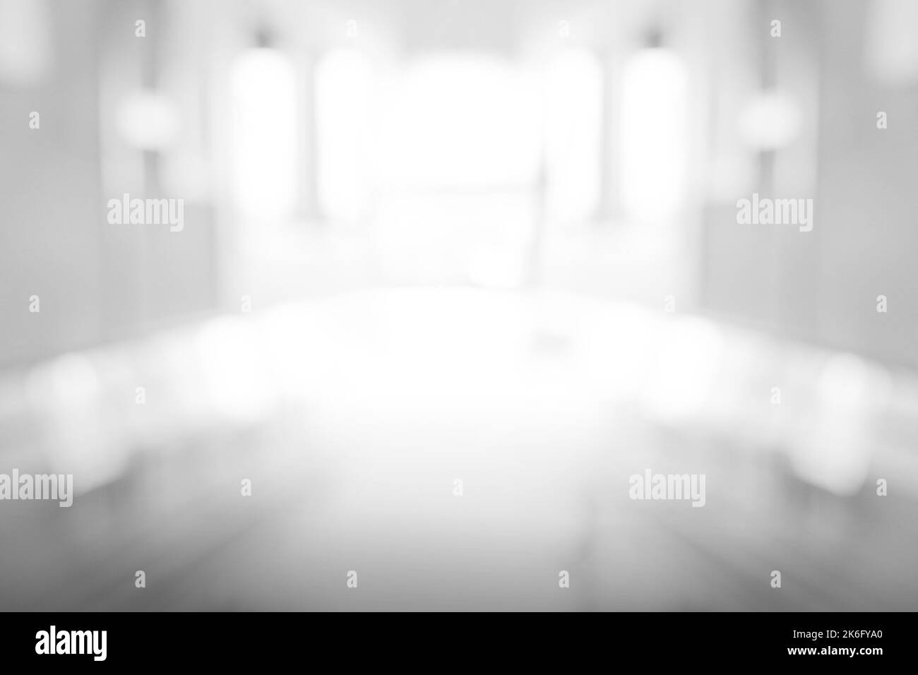Abstract black and white bokeh blurred background for backdrop banner design Stock Photo
