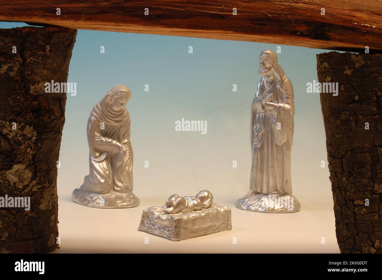 Christmas nativity scene with Jesus, Mary and Joseph Stock Photo - Alamy