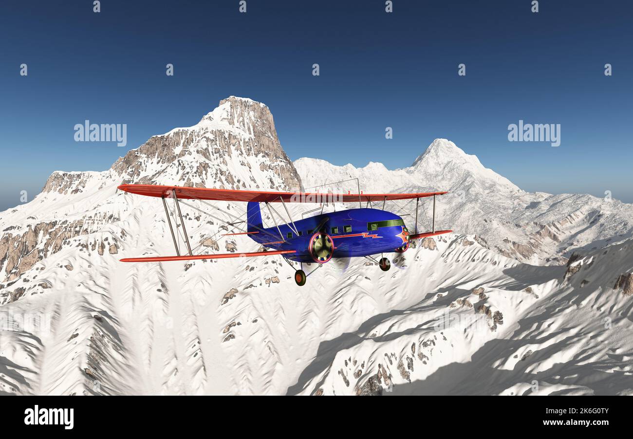American biplane airplane from the 1930s Stock Photo - Alamy
