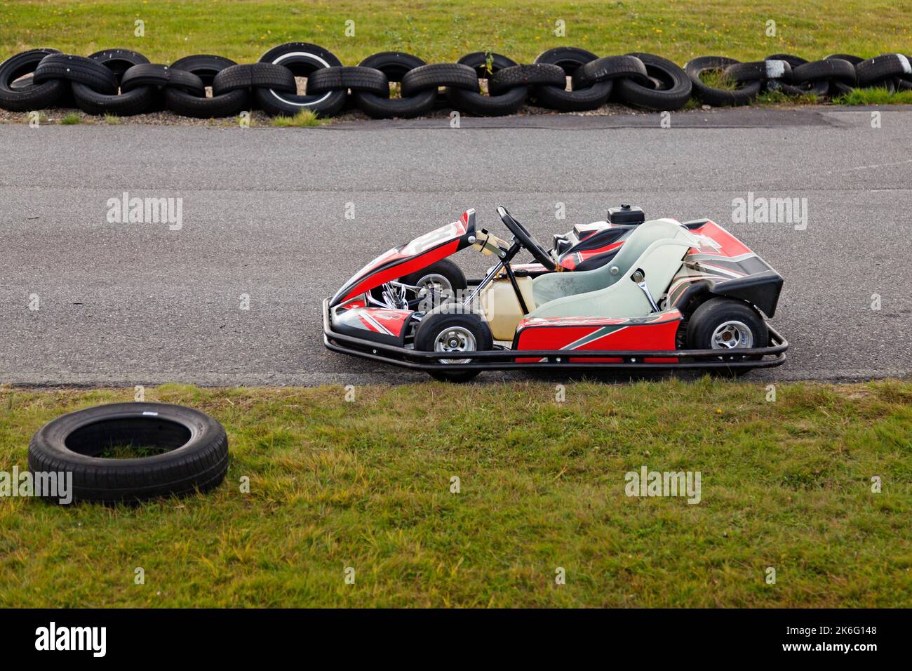 Umea, Norrland Sweden - August 30, 2020: a go-kart standing on the race track Stock Photo