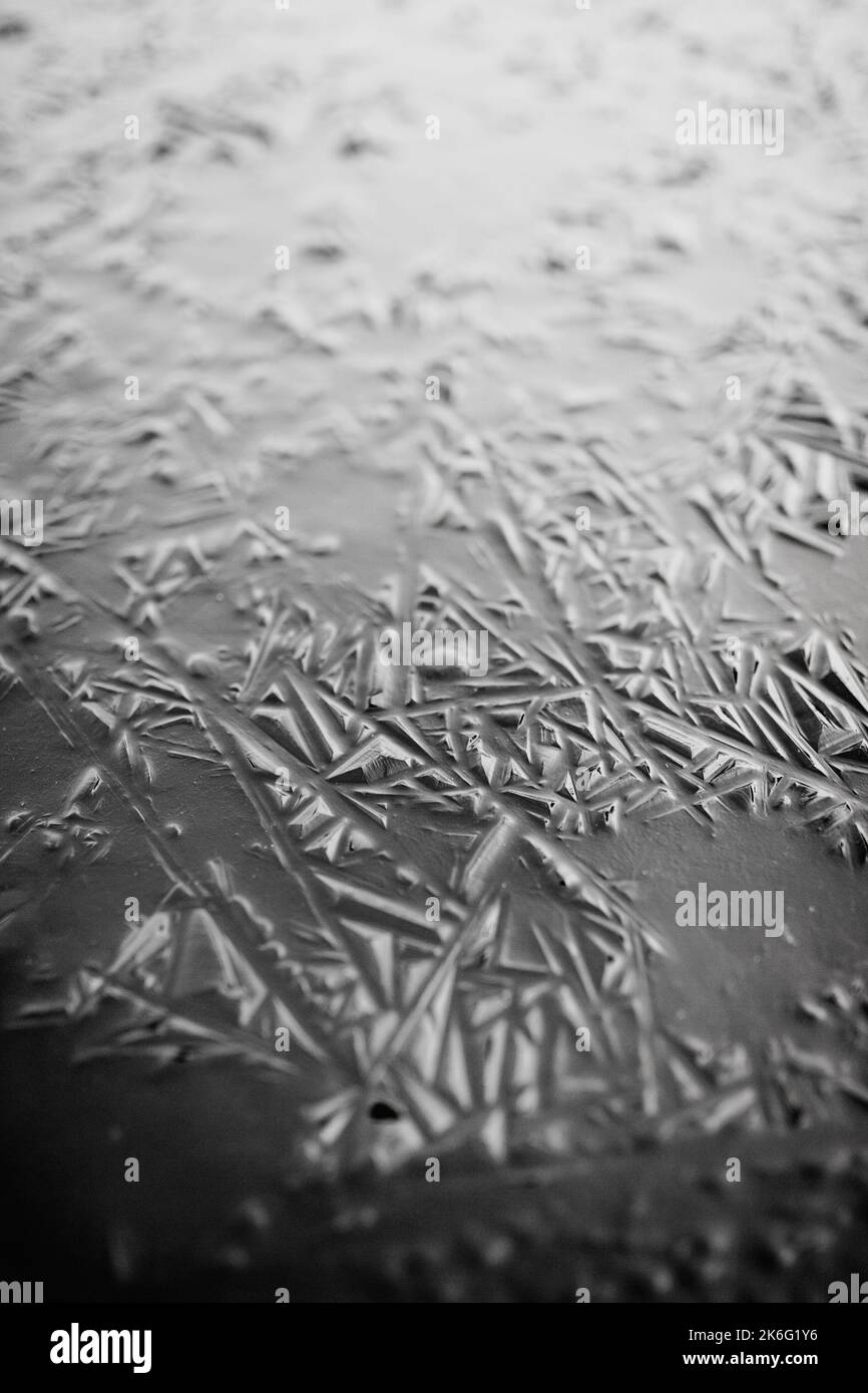 Dark ice texture in vertical close up photo Stock Photo