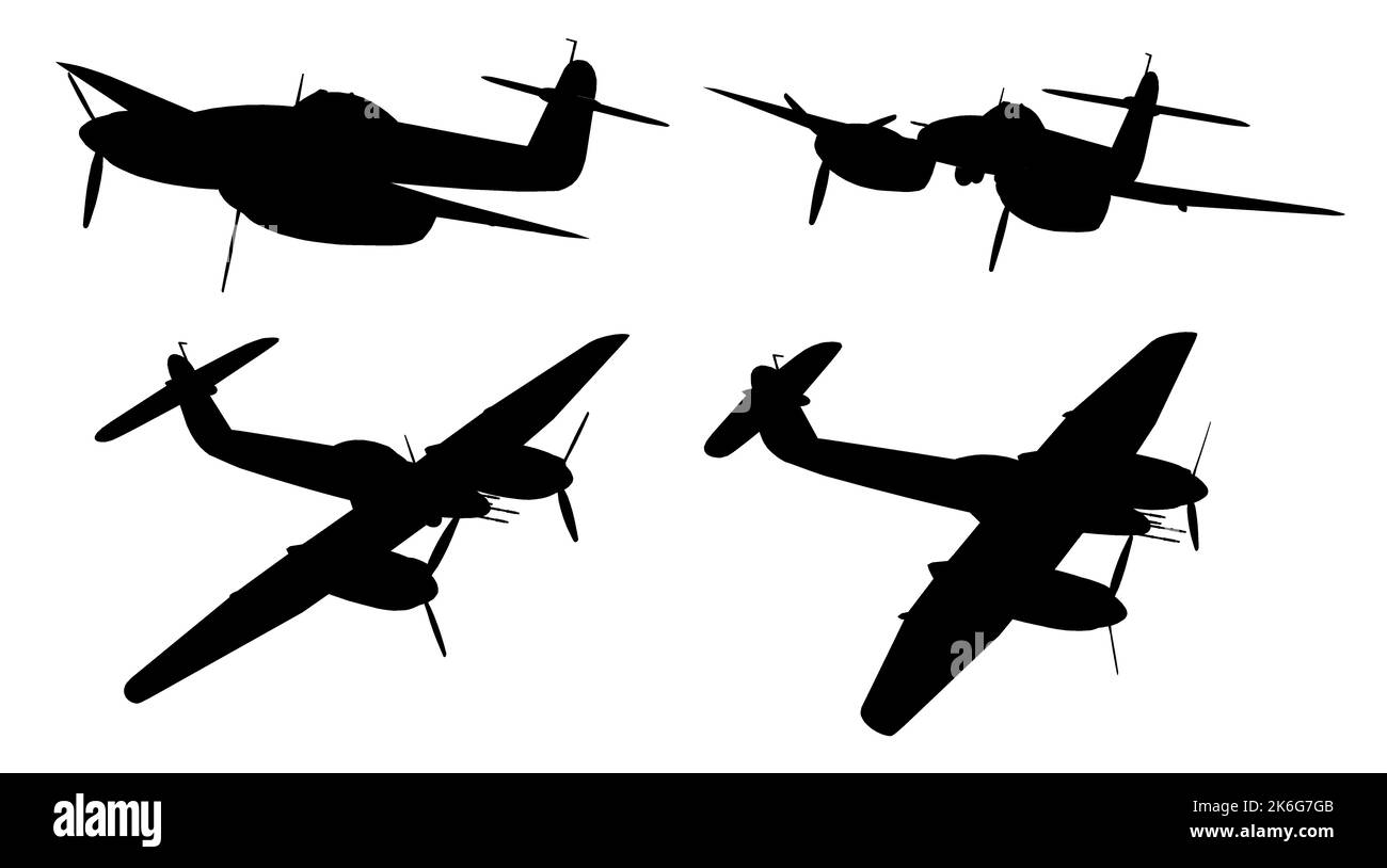 World war ii british plane silhouette Cut Out Stock Images & Pictures